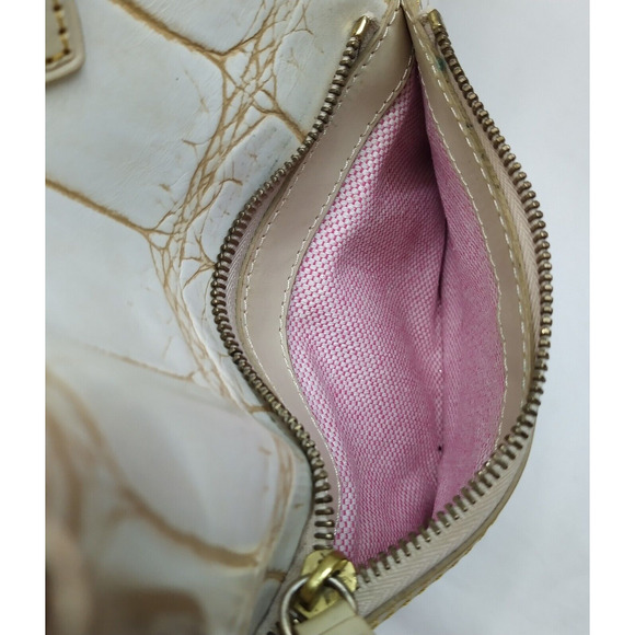 Dooney & Bourke Off White Leather Crocodile Embossed Top Handle Satchel Bag - Picture 16 of 16